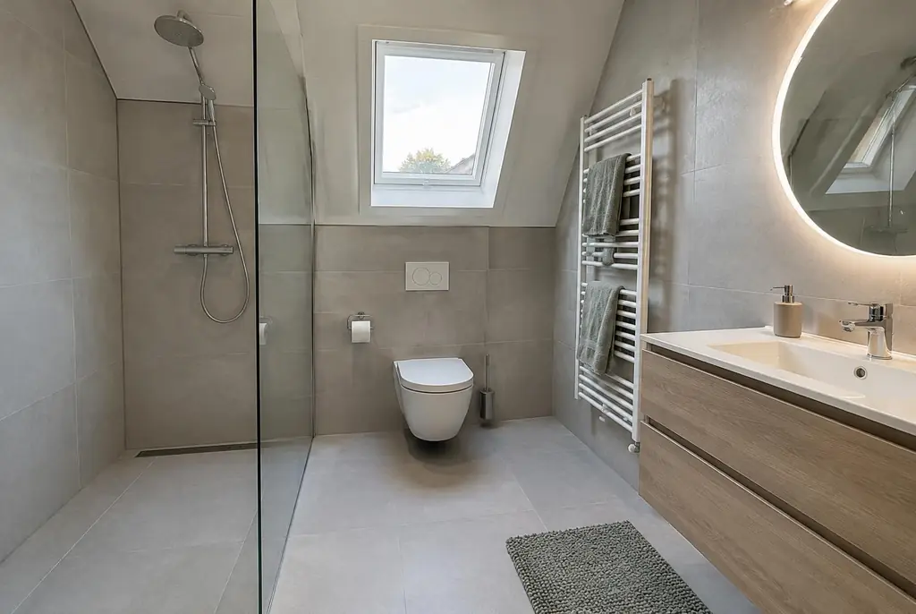 Lekdetectie Soest – droge badkamer met inloopdouche na herstel
