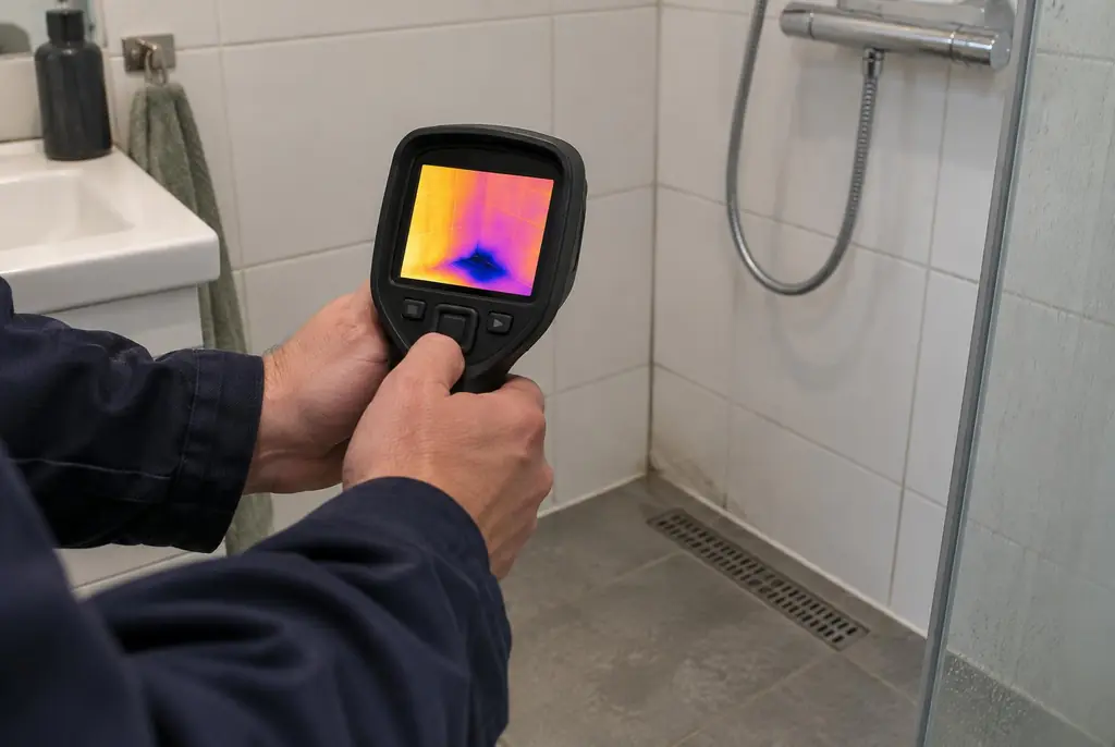 Lekdetectie Soest – lekdetectiespecialist met warmtebeeldcamera in een badkamer